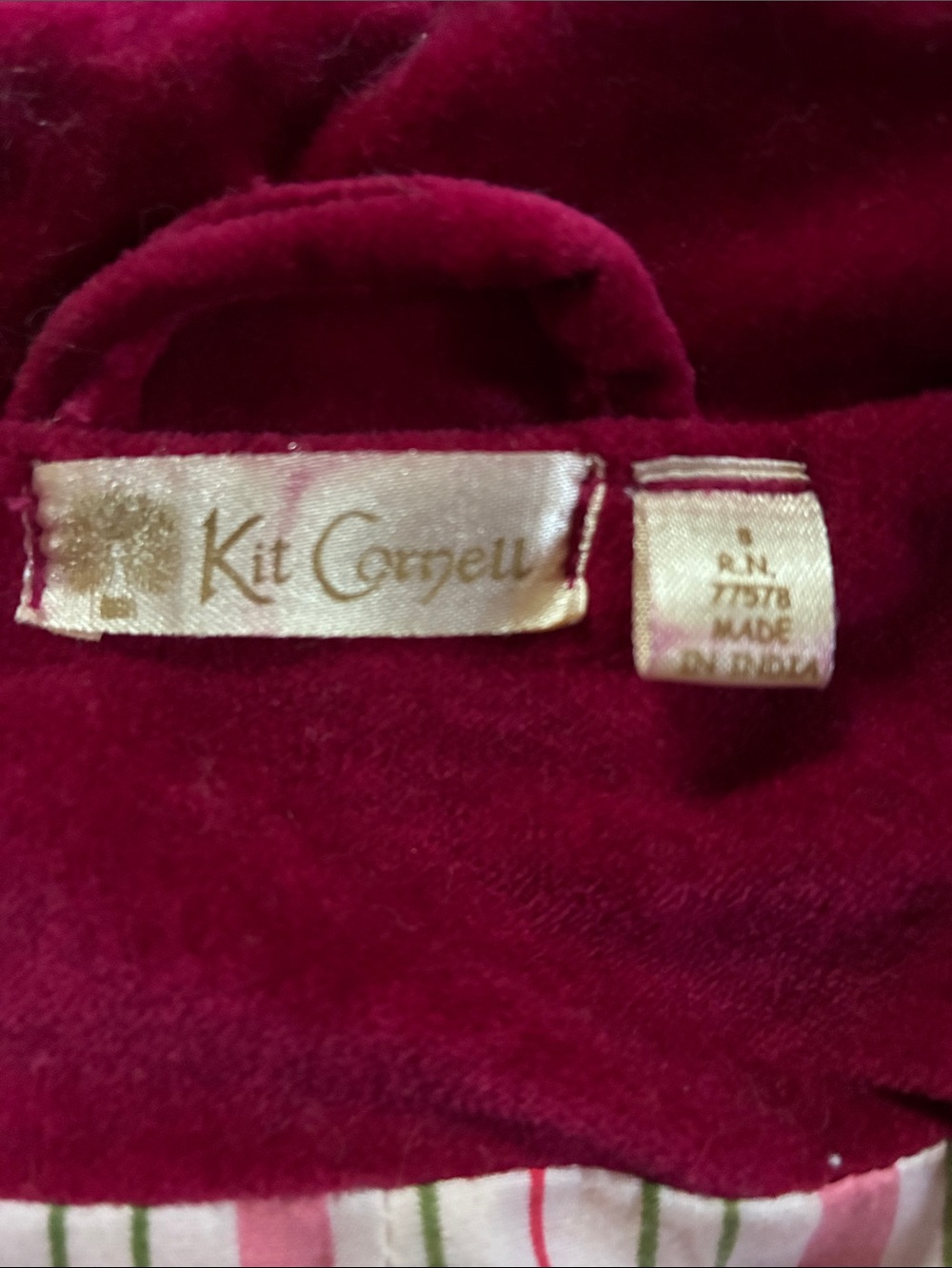 April Cornell Deep Red Velvet Trench Coat - Picture 4 of 11